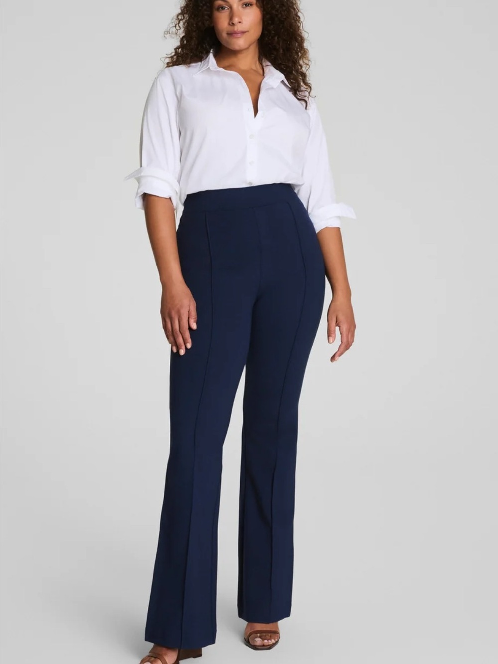SPANXsupersmooth PerfectFit Ponte Flare Pants in Timeless Navy LIKE NEW